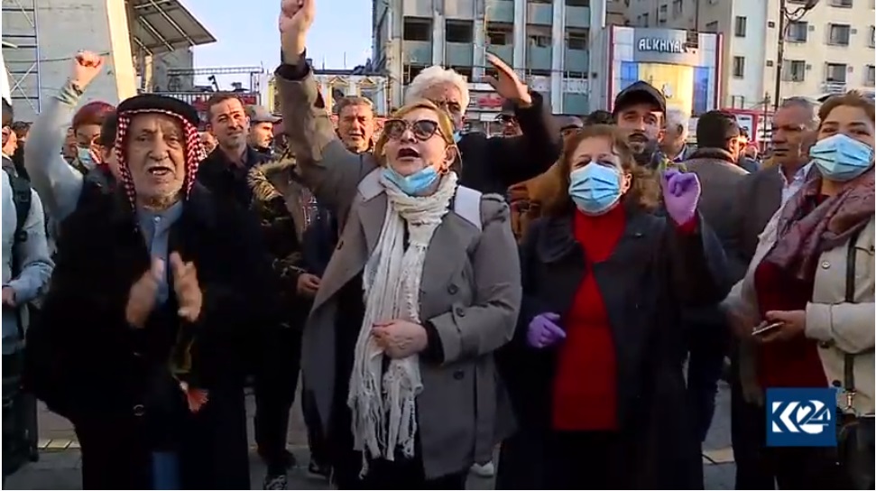 بەشێك لە خۆپیشاندانەكانی بەغدا دژ بە بودجە